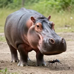 a cross between a hippo and an ant