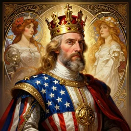 the king of america, is crowned in washington d. c, ancient, historical, intricate, highly detailed, dynamic lighting, digital art, digital painting, artstation, wlop, sharp focus, illustration, art by artgerm and greg rutkowski and alphonse mucha, 8 k