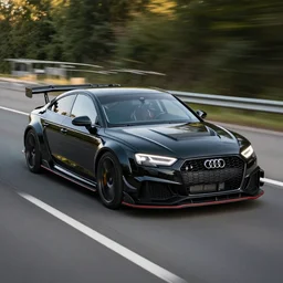 a black 2 0 2 0 audi a 8 racing on a highway, car photography, extremely high detail, 8 k uhd