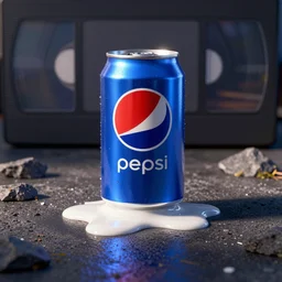 pepsi can melting, octane 3 d render, vhs footage, low quality