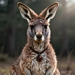portrait of a pagan psychic kangaroo god, cinematic, octane render, hyper detailed, lens flare, 4 k