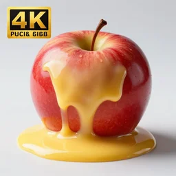 a photo of an apple melting like butter, studio lighting 4 k