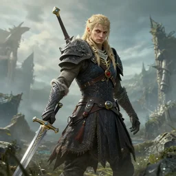 highly detailed elden ring portrait photo of a flamewalker wielding a sword in a scenic dystopian environment, hyperrealistic illustration by william didier - pouget