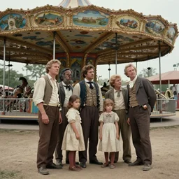 sharp, highly detailed, 43456k film, 201800mm film still from a sci fi blockbuster color movie made in 2019, set in 1860, of a family standing in a park, next to some strange alien plants and flowers, on an alien planet, the family are all wearing 1860s era clothes, good lighting, ultra high definition, ultra enhanced faces, in focus, 35mm macro lens