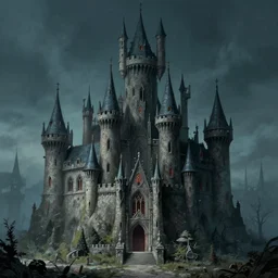 lovecraftian castle scenery, sharp focus, illustration, art by petros afshar