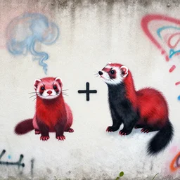 ( ( smoke ) * ( backing ) ) + ( ( furry fandom ) * ( ( ferret * weasel * stoat ) * ( red + black ) ) ) = ( wall + graffiti )