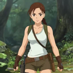 Lara Croft from Tomb Raider Anniversary, from a 2010s TV TOKYO anime series