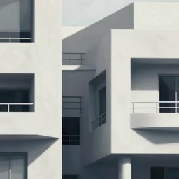 of a highly insane details of a photo of abstract art of architecture mixing between real and fake worlds, black and white color, grey shading, 8 0 k,