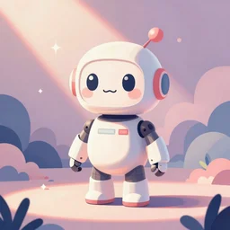 cute!! robot centered pastel concept art by artstation vector