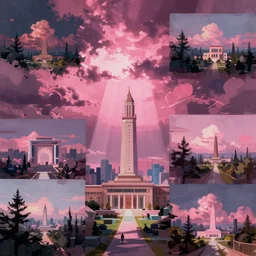 weird art piece, digital painting, vaporwave, haphazardly layered scenes, ai assisted digital painting, superintelligent shade of pink