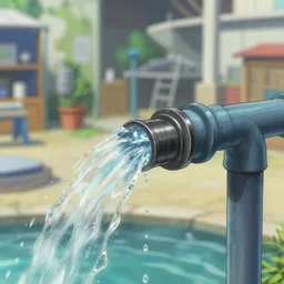 gori fujita ilustration a game development studio, water pipe breach fountain close up painting by goro fujita, sharp focus, highly detailed, artstation