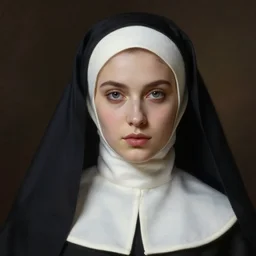 voluptuous nun portrait, by artgerm, WLOP