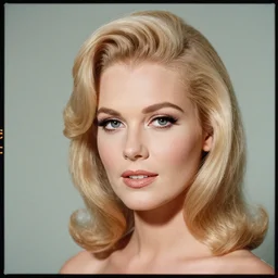 an analog Kodak brownie portrait photography of a 1960s glamour model, blonde hair, Bettie Paige resemblance, white sweater, hq, detailed, realistic