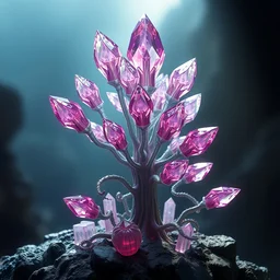a alien plant made of crystal gems, fantasy art, digital art