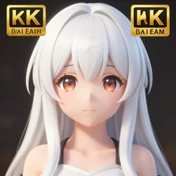 cute anime girl with white hair, unreal engine, 8 k