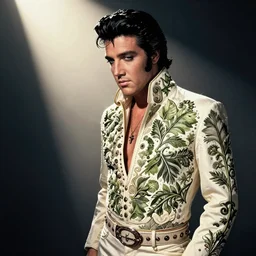 elvis presley as parsley!!!!, herb, intricate detailed, color photo by terry oneill