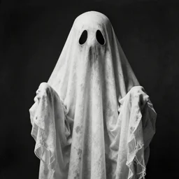 old black and white photo of a ghost, highly detailed