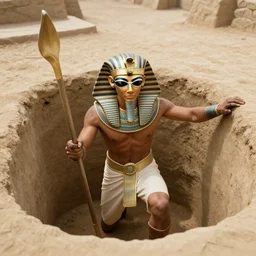 lumberjack in an egyptian pit
