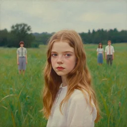 a beautiful scenic painting of a beautiful young girl that looks like anya taylor - joy by artgerm and wlop and wes anderson and spike jonze