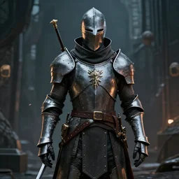 a knight in biopunk settings