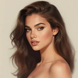 portrait of elle brooke, mixed art styles, beautiful, elegant, artstation, deviantart, behance, concept art, smooth, focus, by david w. mack