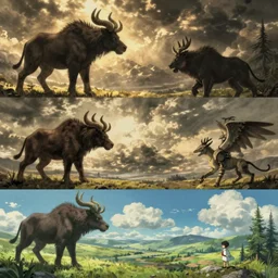 Shadow Of The Colossus, botw and studio ghibli conceptualisation of the concept of Shadow Of The Colossus, botw and studio ghibli