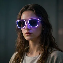 A beautiful portrait of the mother of jesus, neon sunglasses!, cyberpunk,photography, photorealistic, depth of field, rim light, realistic, detailed, high definition, 8k, octane, soft light, Masamune Shirow, irwin penn, cinematic shot, artstation