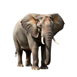 watercolor style elephant, professional studio photo, full body, isolated on a pure white background, centered, entire subject in frame, sharp focus, soft studio lighting