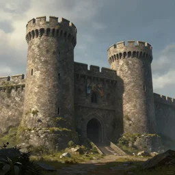artwork of the twin fortress by michael whelan, trending on artstation, cinematic view