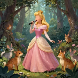 A beautiful body art of Princess Aurora singing in the woods while surrounded by animals. She looks so peaceful and content in the company of the animals, and the colors are simply gorgeous.  by Victor Adame Minguez, by Alice Rahon