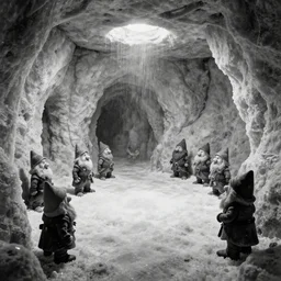 black and white point perspective dungeon cozy fantasy dungeon You step into the biological room. The walls and floor are made out of salt that kinda smells like condensation trails. A flexible force of dwarfs guards the room. ,by artgerm and Craig Mullins, James Jean, Andrey Ryabovichev, Mark Simonetti and Peter Morbacher 16k