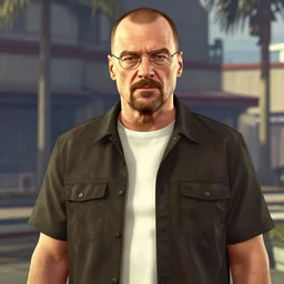 walter white in gta v, realistic, 4k