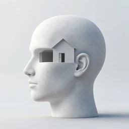 House shaped as a human head by Tadao Ando
