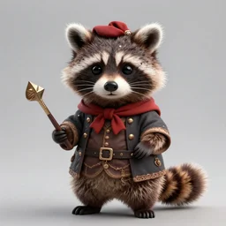 a whimsical raccoon wearing bard clothing by Justin Gerard, concept art, highly detailed
