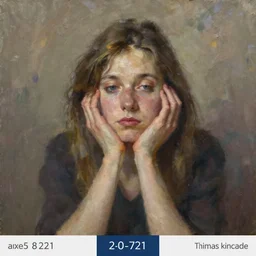 portrait of a bored woman ( 3 5 ) from the internet in 2 0 2 1, an oil painting by ross tran and thomas kincade