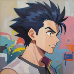 greg manchess portrait painting of yoko littner from gurren lagann as overwatch character, medium shot, asymmetrical, profile picture, organic painting, sunny day, matte painting, bold shapes, hard edges, street art, trending on artstation, by huang guangjian and gil elvgren and rob rey