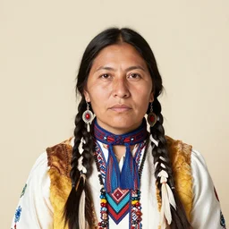 half polish half native american portrait, document. photo