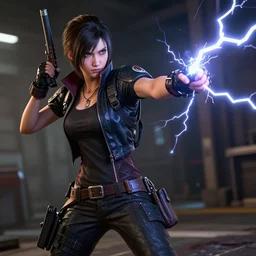 albert wesker zapping chris redfield with lightning