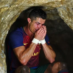 cristiano ronaldo crying in a cave