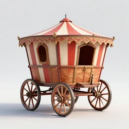 3d render of a gypsy circus wagon, artstaton, digital illustration