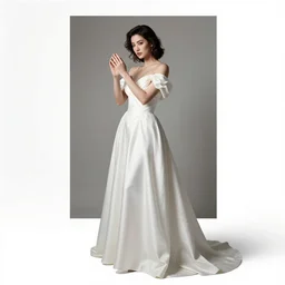 a woman taking a picture of herself in a white dress, a picture by lu ji, trending on cg society, rococo, white background, feminine, full body