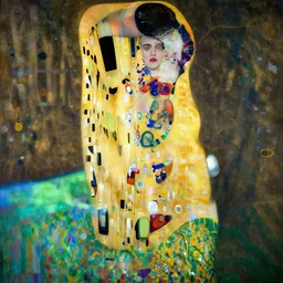 a portrait of female asa Butterfield, garden, by gustav klimt