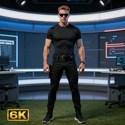 the terminator in a sports studio, 8k