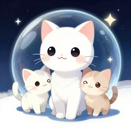 kittens in outer space, deviantart, HQ, 4k