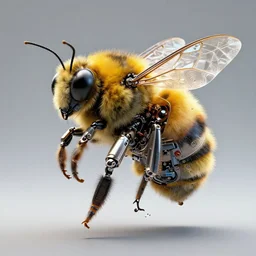 mechanical bumble bee cyborg parts ultra detailed, concept art, octane render, volumetric lighting, in style of Beeple