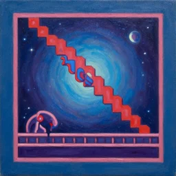 tetris effect, universe tetris video game, oil on canvas