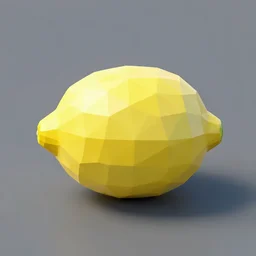 a render of a low polygon lemon, unreal engine