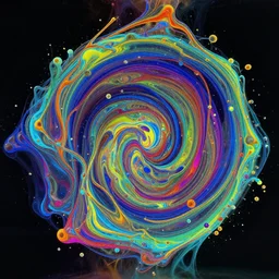 A colorful Houdini fluid simulation