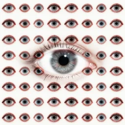 Pattern Texture made entirely out of Eyes, horror, small color palette