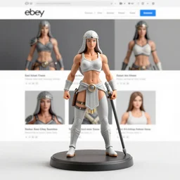 Images on the sales website, eBay, Miniature of a very muscular female warrior,